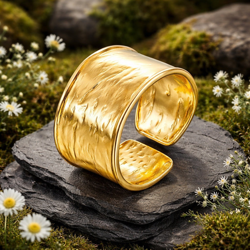 Sculpted Gold Statement Ring