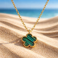 Green Clover Pendant Necklace