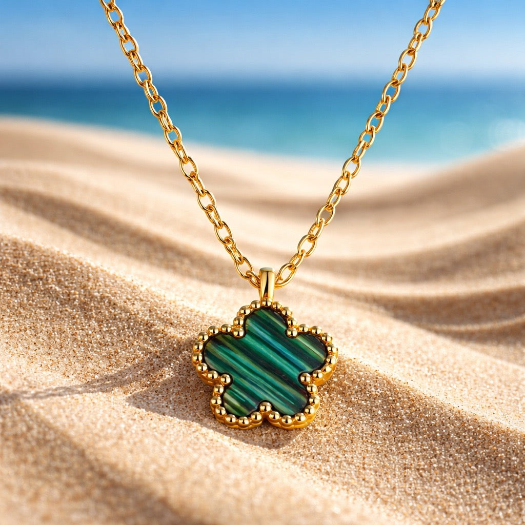 Green Clover Pendant Necklace
