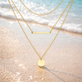 Layered Bar & Disc Necklace