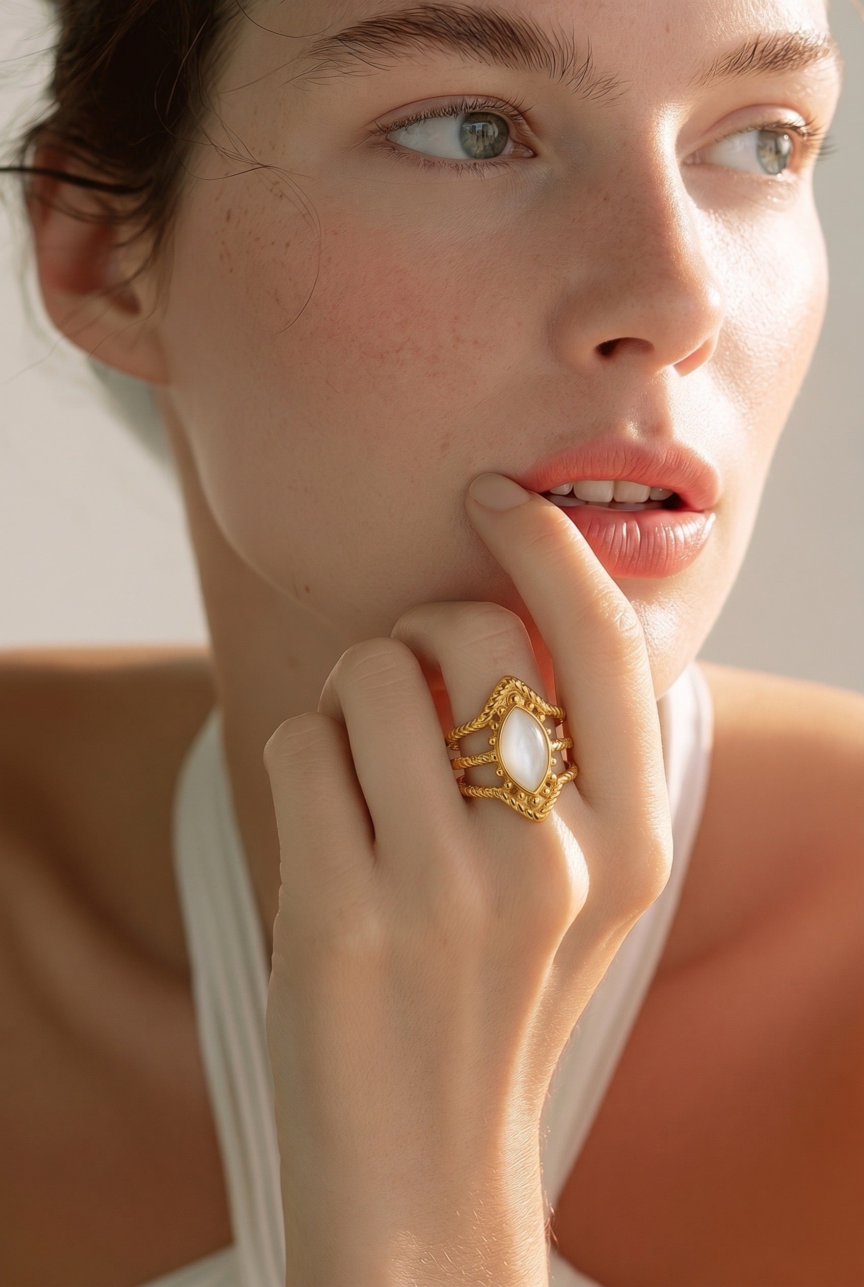 Ivory Stone Open Ring