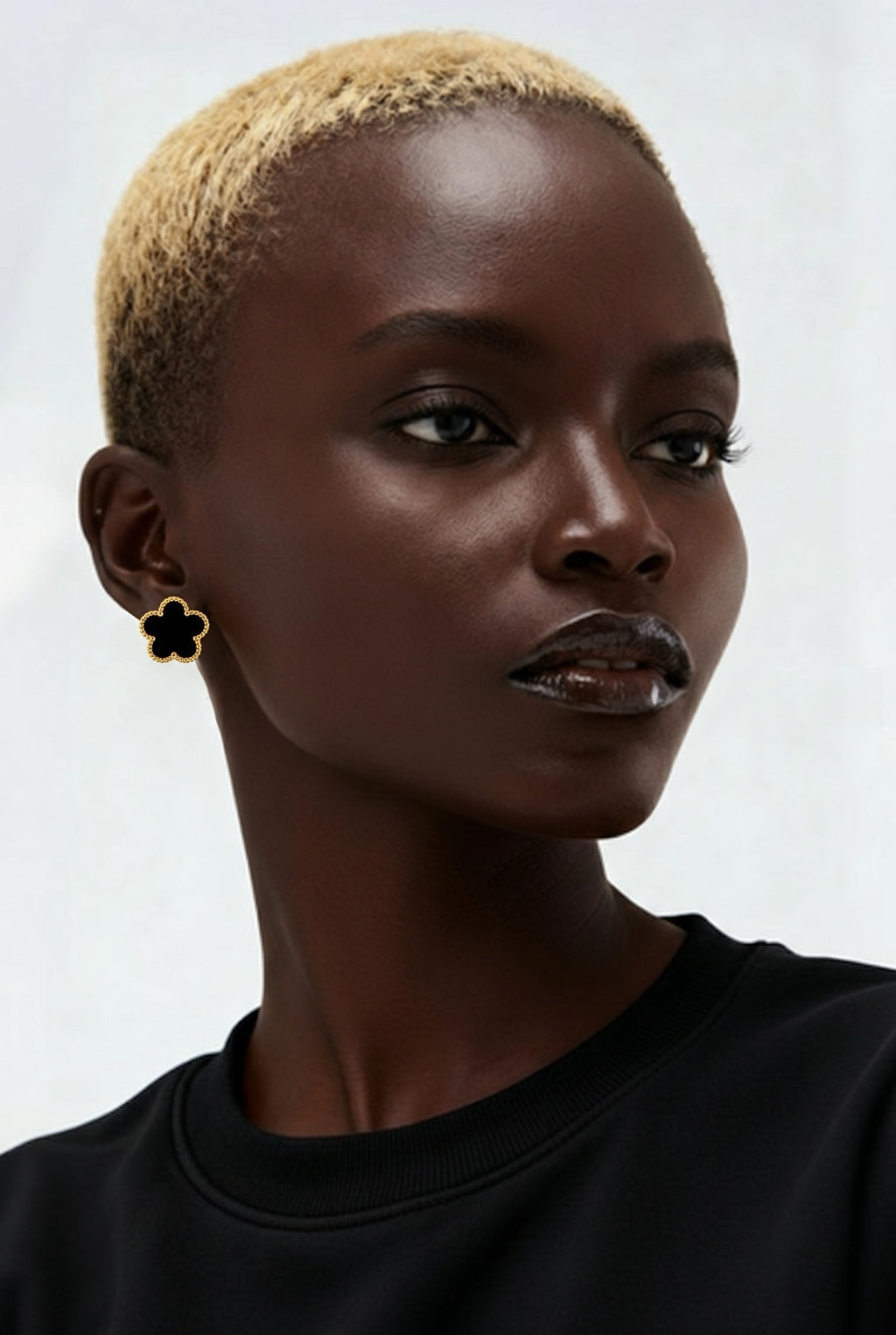Noir Clover Studs