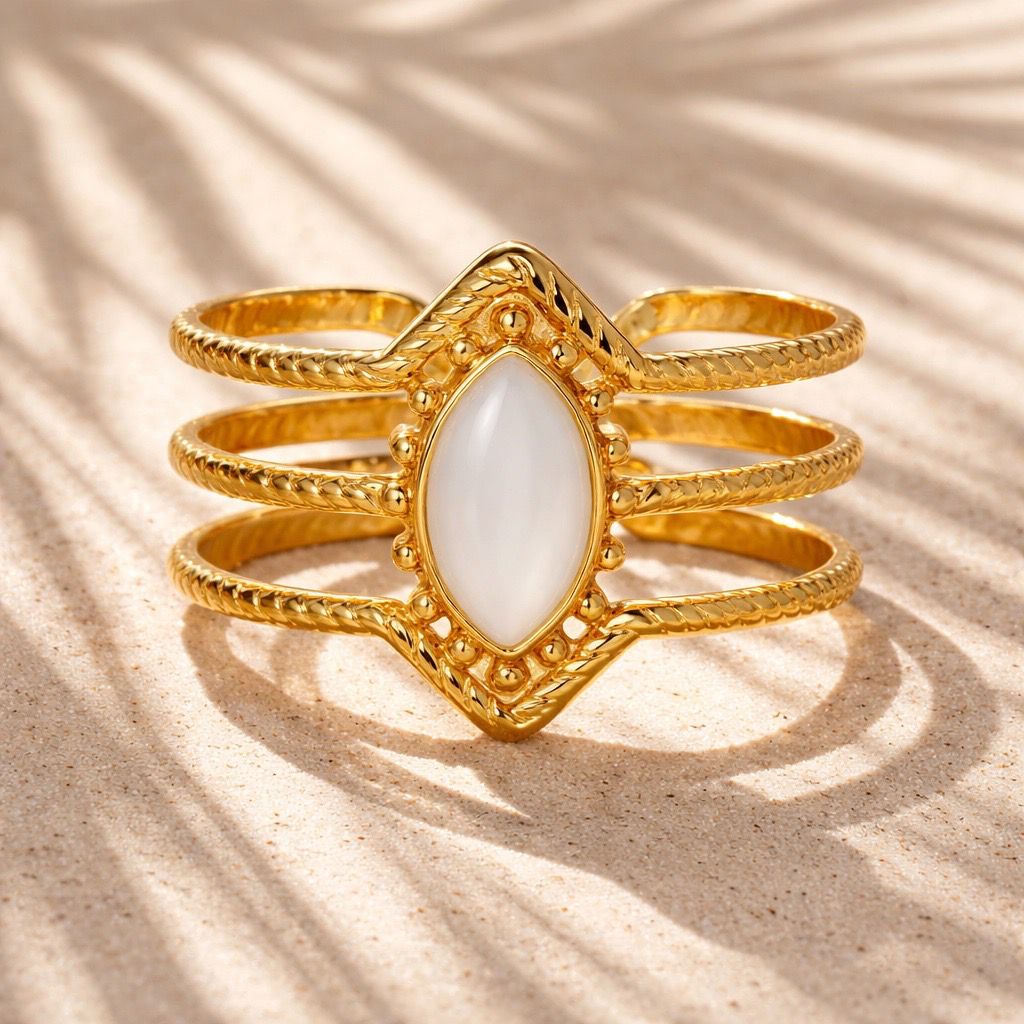 Ivory Stone Open Ring