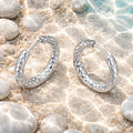 Textured Hoop Earrings (Silver)