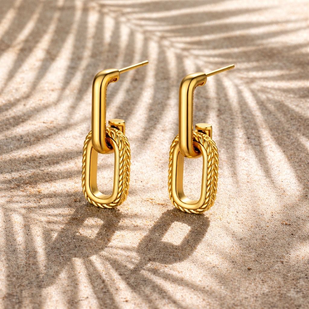 Dual Link Drop Earrings