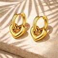 Heart Link Huggie Earrings