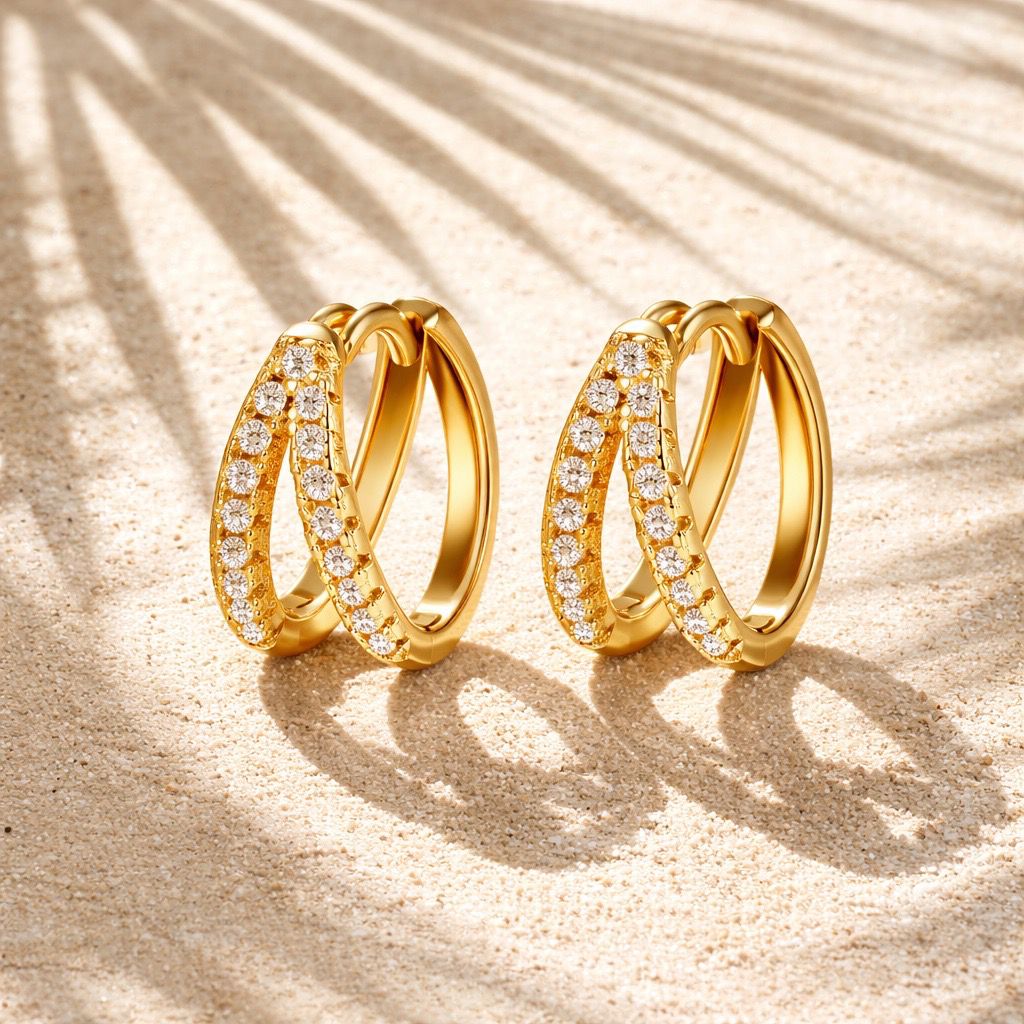 Double Row Pavé Hoops