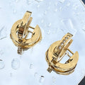 Edge Pavé Huggie Earrings