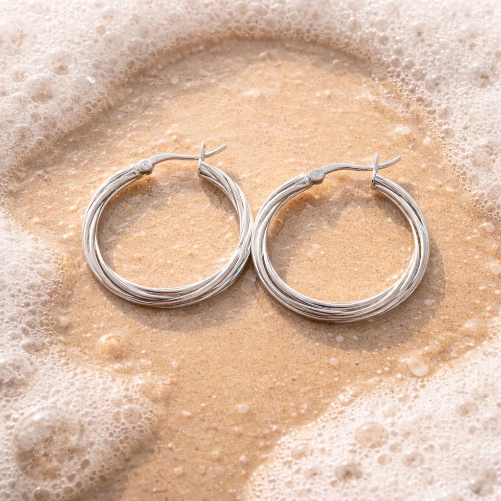 ZURI Silver Hoops
